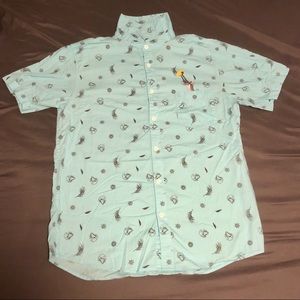Disney Lion King Large Men button-up short sleeve